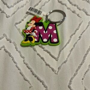 Disney M with Minnie Mouse keychain